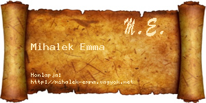 Mihalek Emma névjegykártya